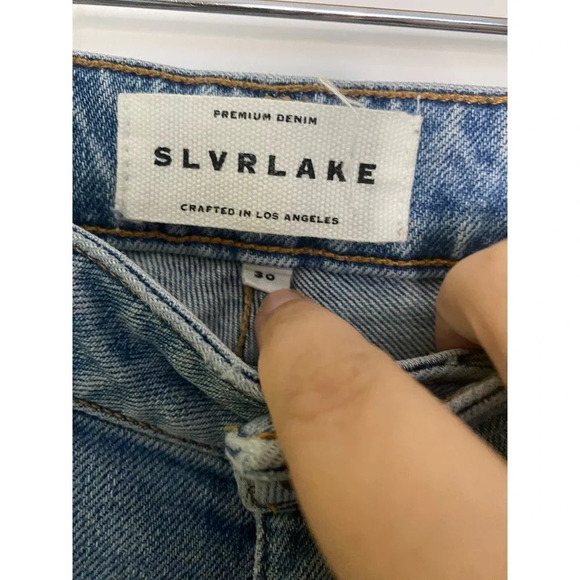 SLVRLAKE Lou Lou Strainght Leg Jeans Love Burns Size 30 - Picture 5 of 11